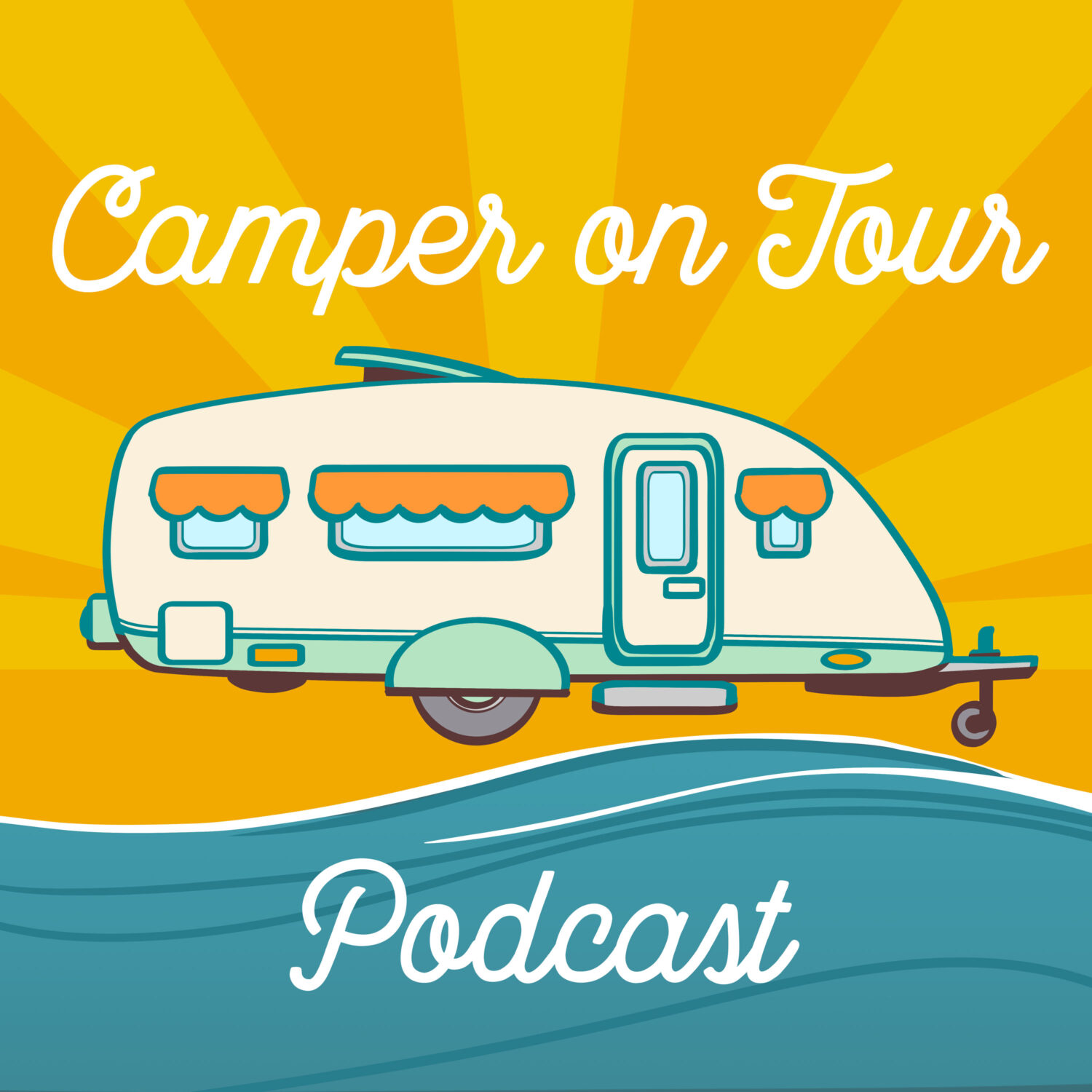 Cover: Camper on Tour – DER Camping Podcast mit Dominic Bagatzky | Wohnwagen (Caravan), Wohnmobil , Kastenwagen oder Dachzelt