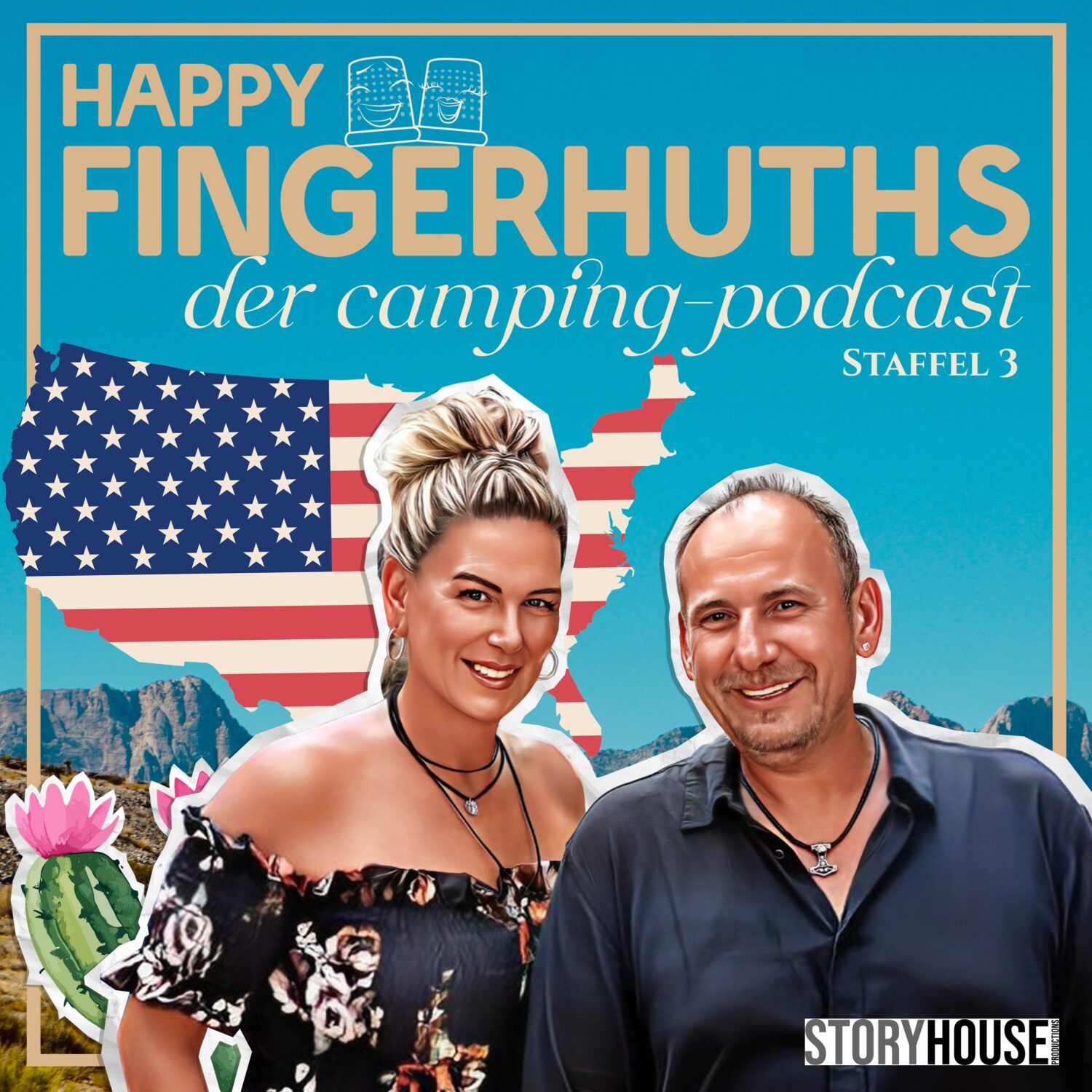 Cover: HAPPY FINGERHUTHS! Der Camping-Podcast mit Sascha und Nicole Fingerhuth